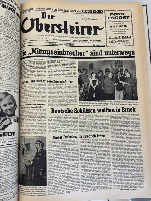 Der Obersteier, Ausgabe vom 10. Juli 1976. | Foto: MeinBezirk