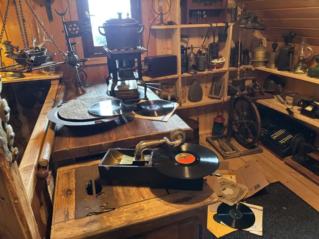 Musikliebhaber konnten mittels Reisegrammophon auch unterwegs ihre Schallplatten abspielen - es funktioniert noch.  | Foto: MeinBezirk.at/Astrid Siebert