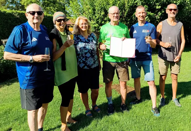 Am Foto (v. l. n. r.): Gerhard Öhler, Viky Faber, Erika Strobl, Eduard Herzog, Reinhard Petuely, Kurt Beisser. | Foto: Sportunion Mistelbach