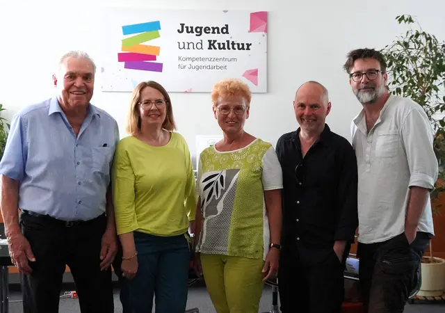 Johann Stippel, Susanne Marton (Geschäftsführerin der Triebwerk Trägerorganisation „Jugend und Kultur“, Erika Edelbacher, Michael Rosecker und Triebwerk-Leiter Conrad Heßler | Foto: Jugend und Kultur
