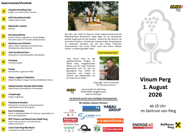 Teilnehmer Gastronomie/Vinothek | Foto: ÖVP Bezirk Perg