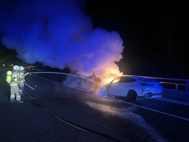 Beim Feuerwehreinsatz bei einem PKW-Brand auf der A10 Tauernautobahn am 16. Juli 2026. Der Alarm ging bei der Feuerwehr Zederhaus um 01:16 Uhr ein. | Foto: FF-Zederhaus