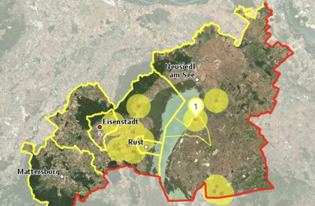 Ausbreitung der Fälle im Nordburgenland.  | Foto: GeoDaten Burgenland