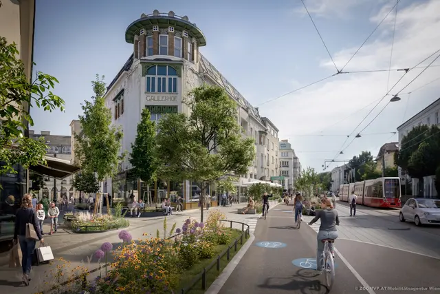 So soll die Lainzer Straße nach den Bauarbeiten aussehen. | Foto:  ZOOMVP.AT/Mobilitätsagentur Wien