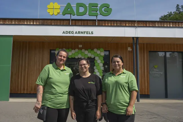 Das Team freut sich auf ihre neue Aufgabe in Arnfels. | Foto: REWE Großhandel GmbH/Klaus Pressberger