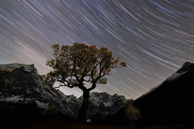 Bei geführten Sternenexkursionen nimmt Sternenguide Tobias Muster die Besucherinnen und Besucher im August und Oktober mit auf eine faszinierende Reise durch den Nachthimmel über dem Großen Ahornboden. | Foto: Michael Schober