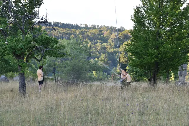 Netze werden gespannt um Fledermäuse fangen zu können, nach der Bestimmung und einem Abwiegen werden sie wieder freigelassen. | Foto: Mirjam Preineder