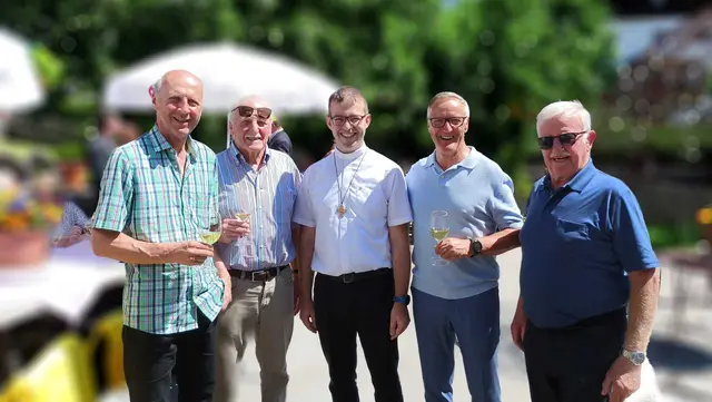 Peter mit einigen seiner Gebietsliga - Mannschaftskameraden bei der Agape im GH Jenewein | Foto: Heinz Leitgeb