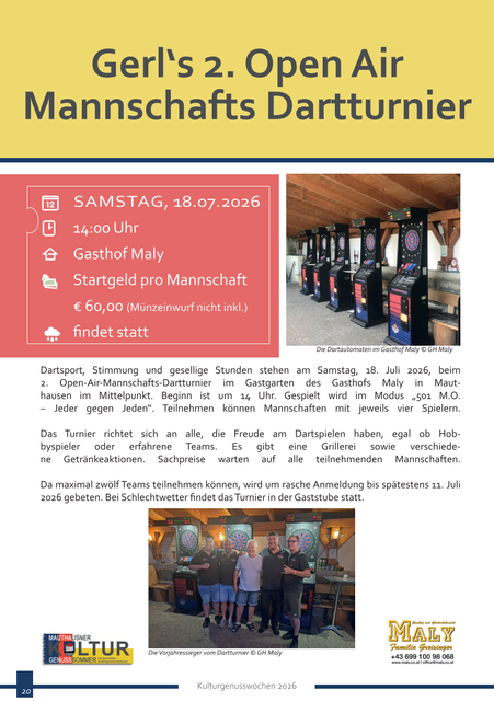 Gerl`s Dart Turnier | Foto: Gemeinde Mauthausen