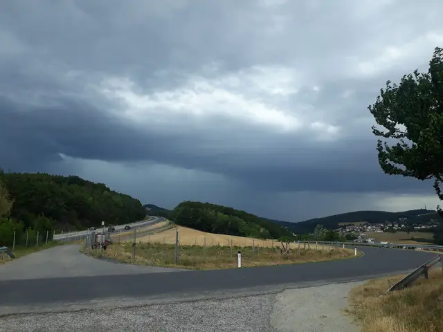 von Sieggraben aus ist die Regenfront schon sichtbar