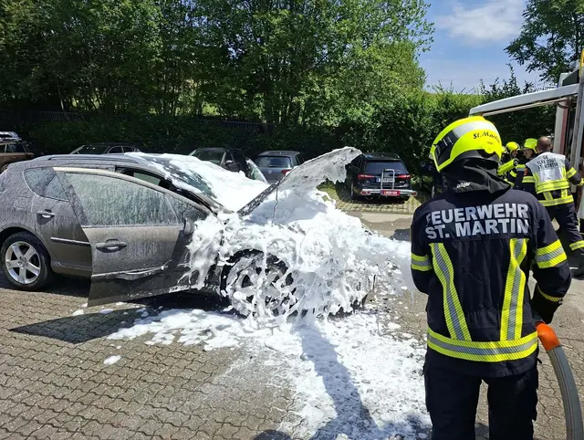 Das betroffene Auto. | Foto: Freiwillige Feuerwehr St.Martin/Feldkirchen
