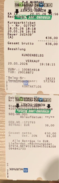 Der Fall ereignete sich noch vor der Tariferhöhung am 1. Juli, damals kosteten die knapp 50 Stunden parken 36 Euro.  | Foto: Neos
