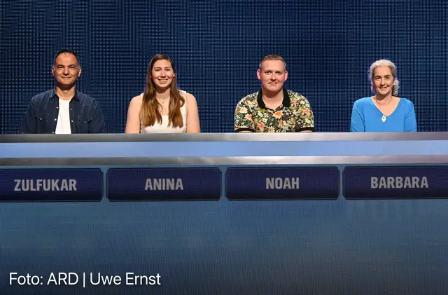 Barbara Zwicker (rechts am Bild) mit den drei anderen Kandidaten in der Sendung. | Foto: ARD/Uwe Ernst