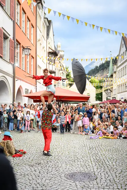 Am 31. Juli und 1. August 2026 verwandelt das Gauklerfestival die historische Altstadt erneut in Vorarlbergs größtes Freilufttheater und bietet an acht Spielorten ein abwechslungsreiches Programm. | Foto: Stadtmarketing und Tourismus Feldkirch GmbH