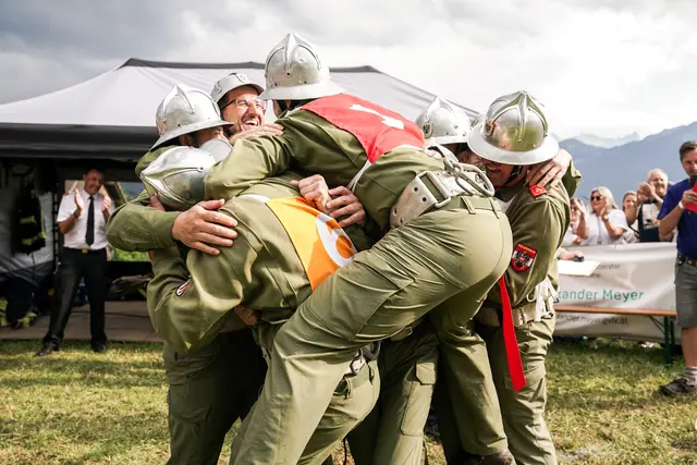 Die Gruppe „Ludesch 1“ bejubelt den Sieg | Foto: Land Vorarlberg/Luka Kolanovic 