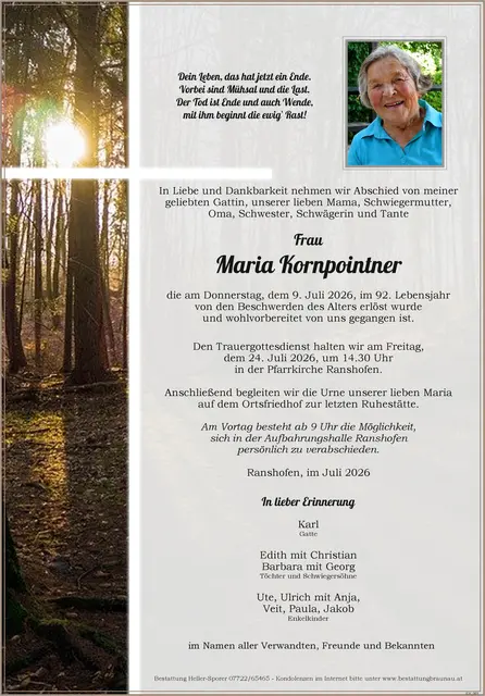 Maria Kornpointner | Foto: Bestatter