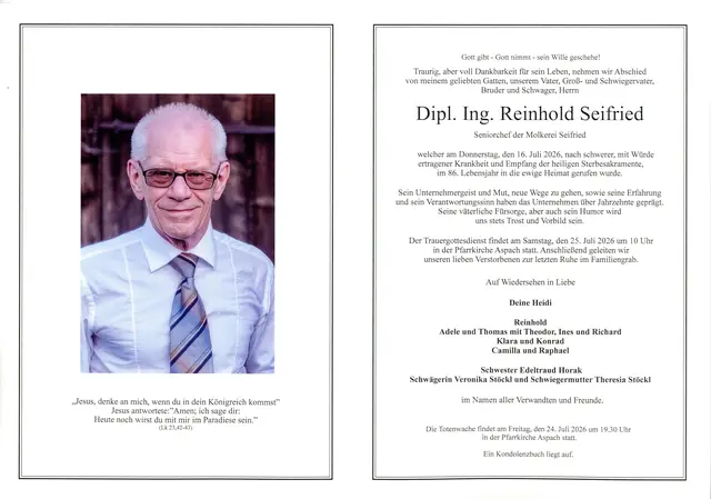 Reinhold Seifried | Foto: Bestatter