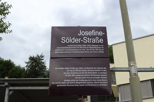 Die ehemalige Hermann-Gmeiner-Straße trägt nun den Namen Josefine-Sölder-Straße. | Foto: Stadt Innsbruck/D. Jäger