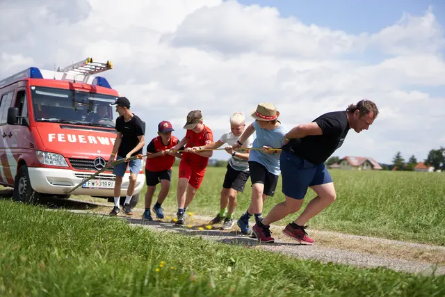 Bei der Lagerolympiade war Teamgeist gefragt. | Foto: BFKDO Ried