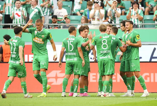 Das letzte Spiel der ersten Runde absolvieren der SV Wienerberg 1921 und SK Rapid ab 20.30 Uhr, auch live im „ORF 1“.  | Foto: APA-Images / APA / TOBIAS STEINMAURER