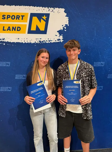 Zu den Geehrten zählten auch Selina und Simon Fritz vom Verein Union Trendsport Weichberger. | Foto: Claudia Fritz