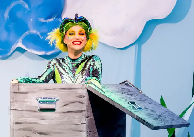 Eva Prosek als Chamäleon „Cammie“ war der Publikumsliebling bei "Rapunzel – neu frisiert".
