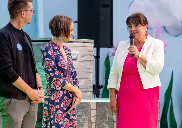 Nina Blum (Mitte) begrüßte Landeshauptmann-Stellvertreterin Manuela Khom und den Grazer Stadtrat Robert Krotzer