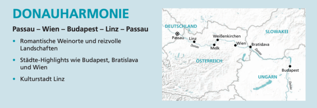 Die Route der MS Anna Katharina hätte von Passau über Wien und Budapest zurück über Linz nach Passau geführt. | Foto: Screenhsot Phoenix Reisen