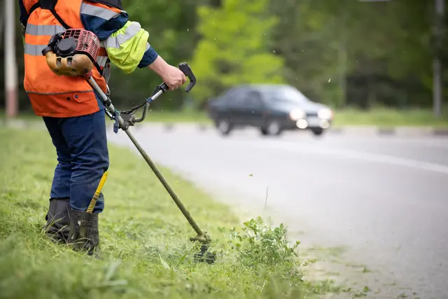 Ein Pkw erfasste den Mann, der den Grünstreifen entlang dieser Straße mähte. (Symbolfoto) | Foto: stock.adobe.com/at/goodmoments