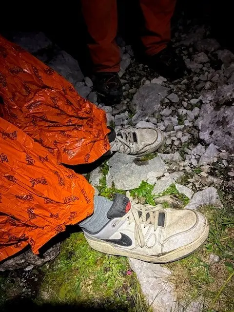 Der 18-jährige Bergsteiger war in Turnschuhen unterwegs. | Foto: Bergrettung Ortsstelle Grünau