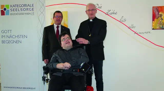 Oliver Norek an seinem Arbeitsplatz in der Erzdiözese Wien.  | Foto: Erzdiözese Wien