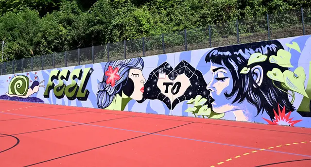Urban Art Amstetten 2026, Kirchenstraße 16 (hinter Pfarrhof) | Foto: Hans-Peter Kriener