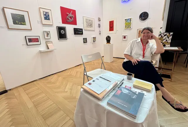 Cornelia König am Stand des Badener Kunstvereins. | Foto: Stockmann
