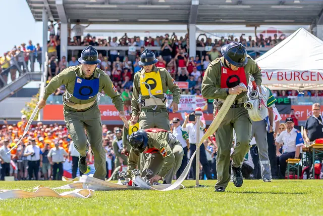 Die Bewerbsgruppe Bad Mühllacken holte bei der Feuerwehrweltmeisterschaft in Eisenstadt Gold. | Foto: Natalia Pesendorfer