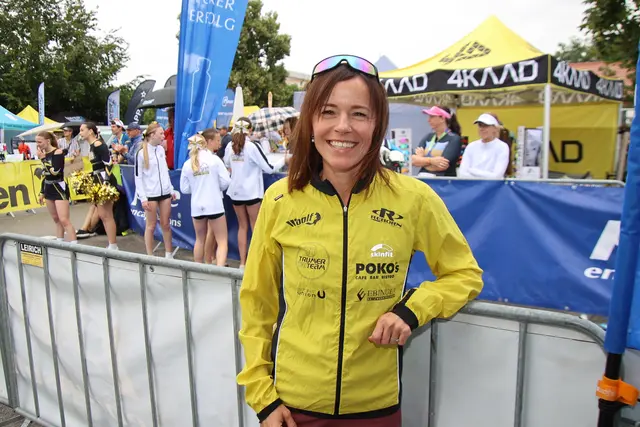 Erster Bike-Run: Sonja Winkler freut sich über ihren Erfolg.