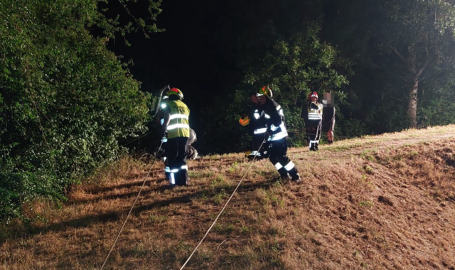 Die Feuerwehr Erlauf führte die Fahrzeugbergung durch. | Foto: DOKU-NÖ