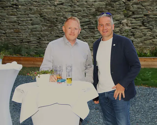 Gemeinderat Bernhard Kaufmann und Marc Six, GF Burghotel Schlaining besuchten die Eröffnungsfeier. | Foto: Peter Seper