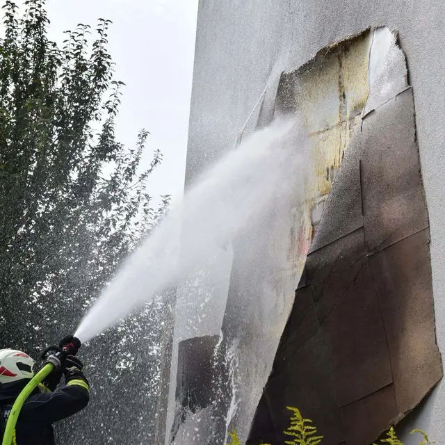 Nachlöscharbeiten | Foto: FF Groß Siegharts