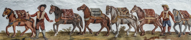 Händlerkarawane auf einem Außenfresko am Gemeindeamt in Pettnau. ©W. Kräutler