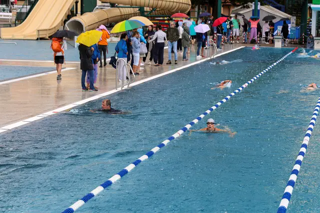 Auch Regen konnte die Schwimmer nicht stoppen. | Foto: 2026psb/rainer mirau/robert eipeldauer