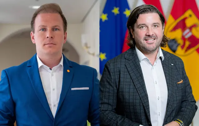 Sowohl LAbg. Fabio Halb (Bezirk Jennersdorf, SPÖ, links) als auch LAbg. Hans Unger (Bezirk Oberwart, ÖVP) melden ihre Skepsis gegenüber der Neuordnung an. | Foto: SPÖ/ÖVP
