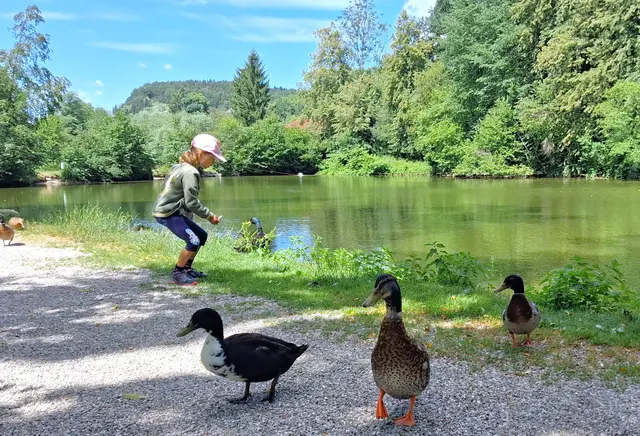 ...war gestern meine Enkelin, am Teich in der
 Puchheimer Au.😇
Schönen Sonntag🙏