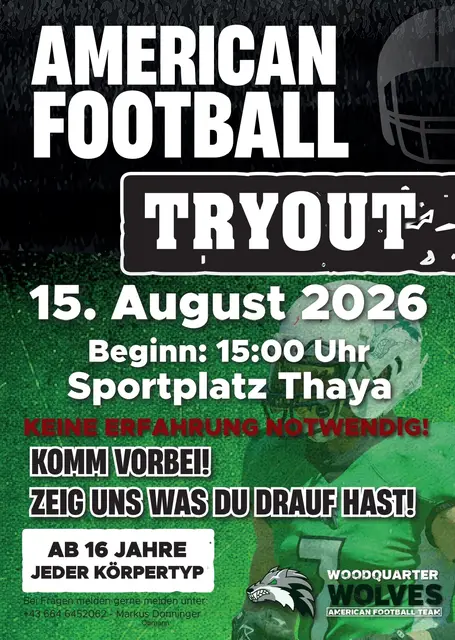 Einladung zum Try Out | Foto: Woodquarter Wolves