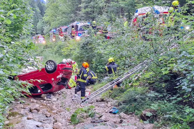 Die Bergung gestaltete sich herausfordernd. | Foto: FF Bad Goisern