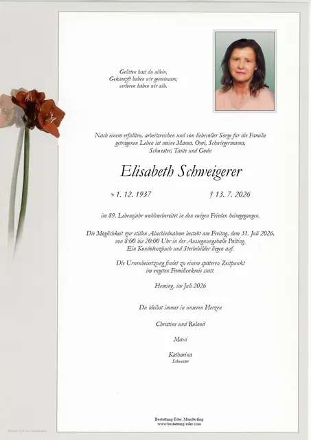 Elisabeth Schweigerer | Foto: Bestatter