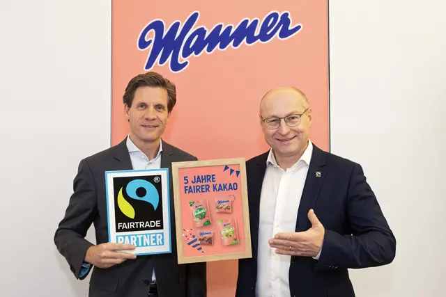 Manner CEO Dieter Messner (l.) und Manner Geschäftsführer Hartwig Kirner.  | Foto: Manner/Noll