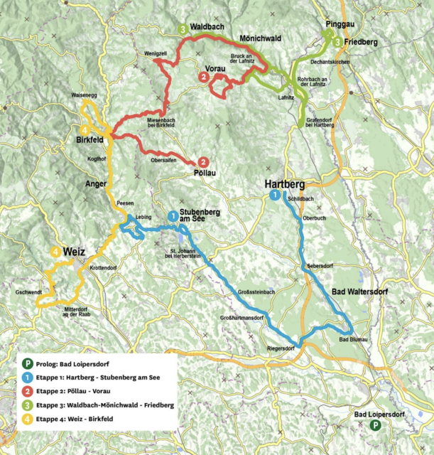 An fünf Tagen geht es für die Teilnehmerinnen und Teilnehmern über die Straßen durch die Bezirke Weiz und Hartberg-Fürstenfeld. | Foto: Tourismusverband Oststeiermark