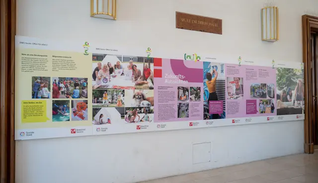 Die Ausstellung unter dem Titel „Vom Bewohnerservice zum Stadtteilzentrum – Herkunft, Gegenwart und Zukunft der Sozialen Stadt“ kann ab sofort in der Wolf-Dietrich-Halle besucht werden. | Foto: Stadt Salzburg/Alexander Killer