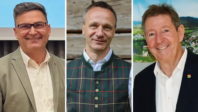 von links: Bürgermeister Markus Lakounigg (SPÖ) Stadtgemeinde Völkermarkt, Bürgermeister Anton Napetschnig (LFD), Gemeinde Diex, und Bürgermeister Josef Müller (ÖVP), Marktgemeinde Griffen | Foto: Fotos: MeinBezik.at (2), Gemeinde Diex (1)