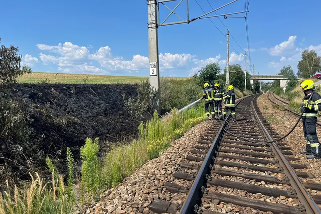 Löscharbeiten an den Gleisen der FJ-Bahn | Foto: FF Waidhofen/Thaya